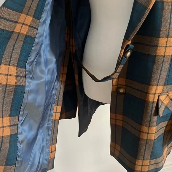 Plaid Blazer Wool Jacket - Picture 12 of 13